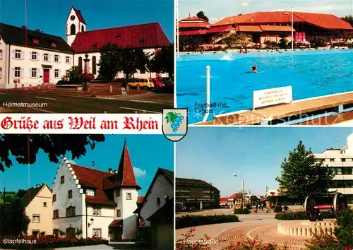 AK / Ansichtskarte Weil_am_Rhein Heimatmuseum Freibad Laguna Stapfelhaus Hauptstrasse Weil_am_Rhein