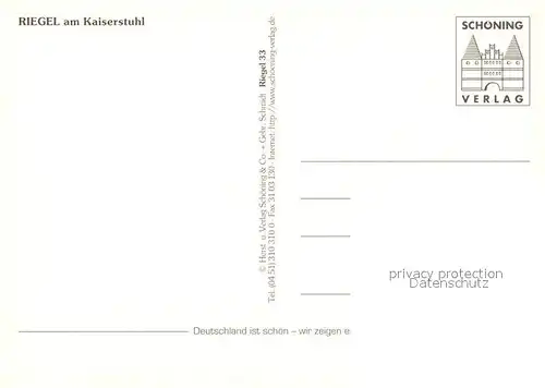 AK / Ansichtskarte Riegel_Kaiserstuhl Riegeler Brauerei Detail an St Martin Pfarrkirche Detail Brunnenplatz Rathaus Riegel_Kaiserstuhl