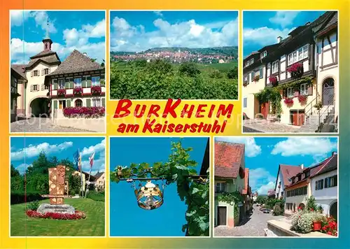 AK / Ansichtskarte Burkheim_Kaiserstuhl Stadttor Panorama Winzergenossenschaft Wirtshausschild Burkheim_Kaiserstuhl