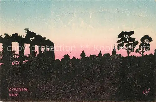 AK / Ansichtskarte Zricenina_Hradu Ruine Zricenina Hradu