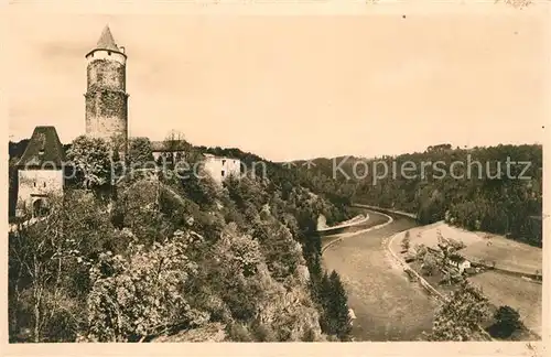 AK / Ansichtskarte Zvikov Burg Klingenburg Flusspartie Zvikov