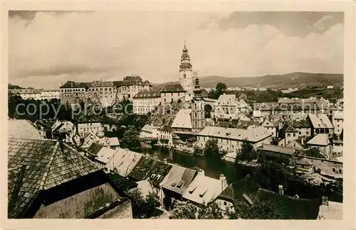 AK / Ansichtskarte Krumlov ueber den Daechern Flusspartie Krumlov