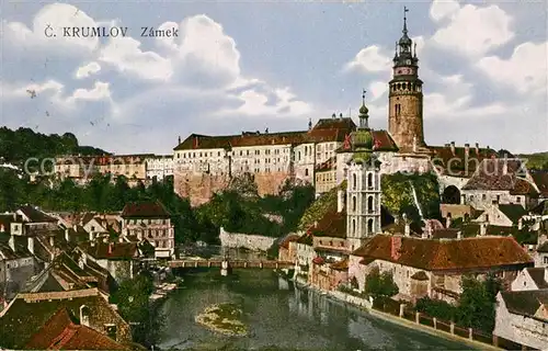 AK / Ansichtskarte Krumlov Zamek Flusspartie Krumlov