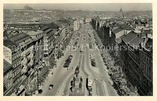 AK / Ansichtskarte Praha_Prahy_Prague Fliegeraufnahme Wenzelsplatz Praha_Prahy_Prague