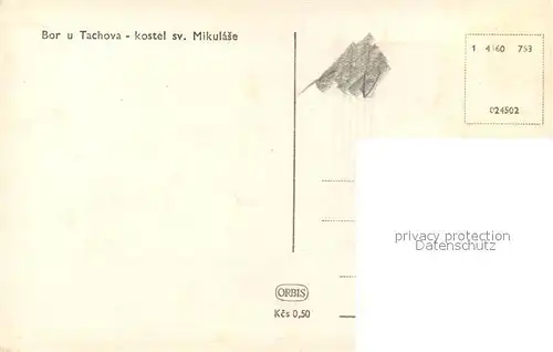 AK / Ansichtskarte Tachova Bor Kostel sv. Mikulase Tachova