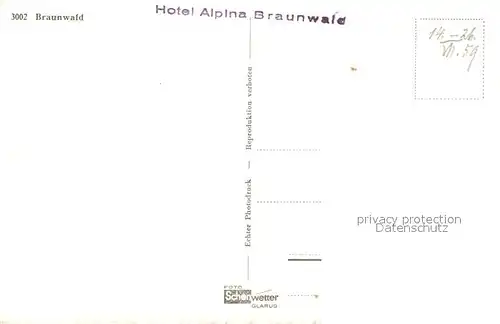 AK / Ansichtskarte Braunwald_GL Fliegeraufnahme Hotel Alpina Braunwald Braunwald GL