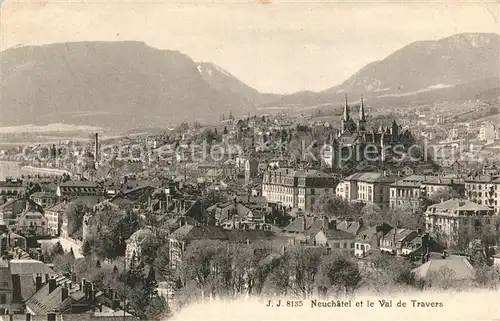 AK / Ansichtskarte Neuchatel_NE Fliegeraufnahme et Val de Travers Neuchatel NE