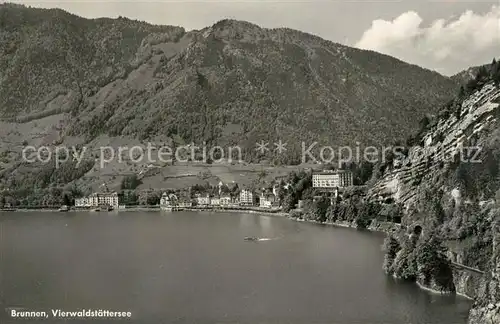 AK / Ansichtskarte Brunnen_SZ Fliegeraufnahme Vierwaldstaettersee Brunnen_SZ