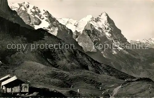 AK / Ansichtskarte Grosse_Scheidegg Mettenberg Moench Eiger Grosse Scheidegg