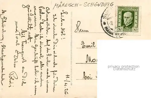 AK / Ansichtskarte Maehrisch Schoenberg Staatsgewerbeschule Maehrisch Schoenberg