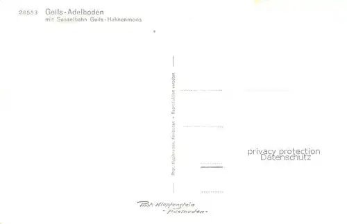 AK / Ansichtskarte Geils Sesselbahn Geils Hahnenmoos Geils