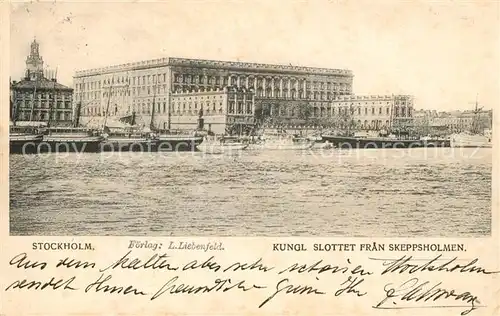 AK / Ansichtskarte Stockholm Kungl Slottet fran Skeppsholmen Stockholm