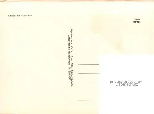 AK / Ansichtskarte Lindau_Bodensee Fliegeraufnahme Insel Lindau Bodensee
