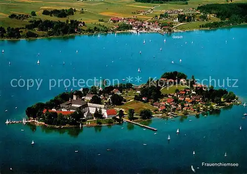 AK / Ansichtskarte Frauenchiemsee Fliegeraufnahme Kloster Frauenwoerth Frauenchiemsee