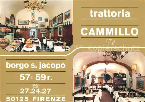 AK / Ansichtskarte Firenze_Toscana Trattoria Cammillo Firenze Toscana