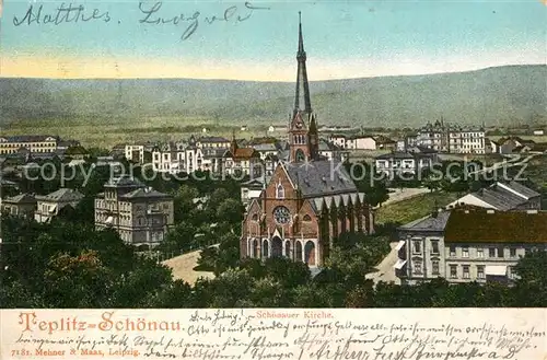 AK / Ansichtskarte Teplitz Schoenau_Sudetenland_Bad Kirche Stadtansicht Teplitz Schoenau_Sudetenland