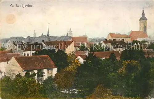 AK / Ansichtskarte Budejovice Panorama Kirche Budejovice