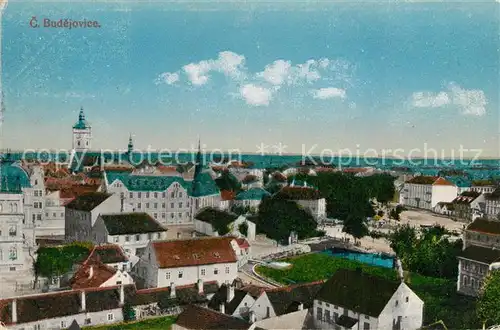 AK / Ansichtskarte Budejovice Panorama Kirche Budejovice