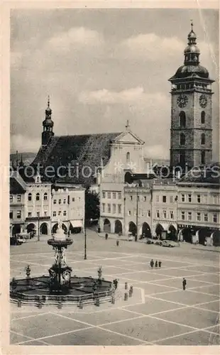 AK / Ansichtskarte Budweis_Suedboehmen Marktplatz Kirche Budweis Suedboehmen