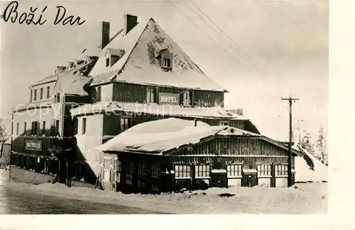 AK / Ansichtskarte Bozi_Dar_Gottesgab Hotel Winteraufnahme Bozi_Dar_Gottesgab