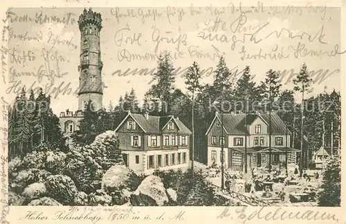 AK / Ansichtskarte Schneeberg_Tschechien Hohe Wacht Aussichtsturm Restauration Schneeberg Tschechien