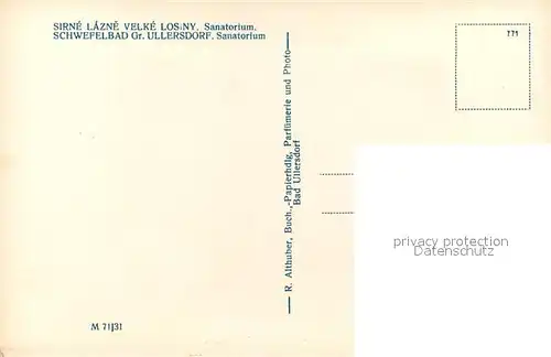 AK / Ansichtskarte Velke_Losiny Sanatorium Velke Losiny