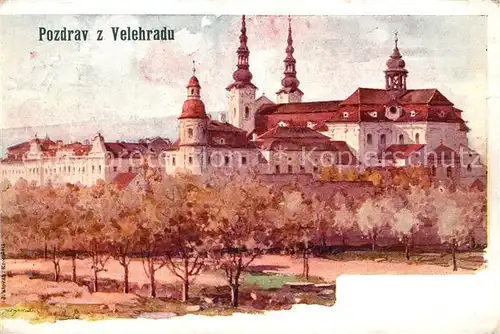 AK / Ansichtskarte Velehrad Kloster Stadtansicht Kuenstlerkarte Velehrad