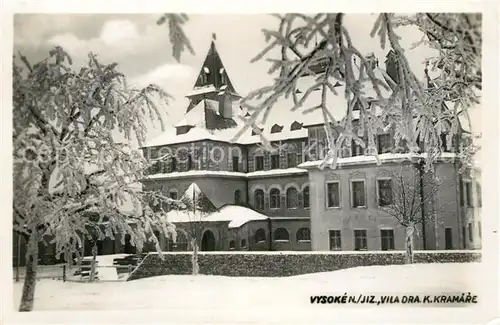 AK / Ansichtskarte Vysoke_nad_Jizerou Vila Dra Kramare Winter Vysoke_nad_Jizerou