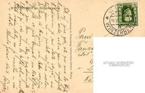 AK / Ansichtskarte Winterberg_Tschechien Panorama Winterberg Tschechien