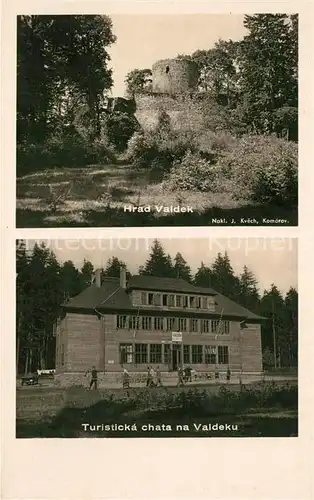 AK / Ansichtskarte Valdek Burgruine Turisticka chata 
