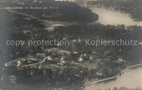 AK / Ansichtskarte Saltsjoe_Duvnas och Skurubron fran flygplan 