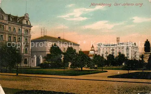 AK / Ansichtskarte Norrkoeping Carl Johans torg Denkmal Norrkoeping