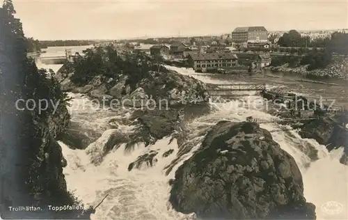 AK / Ansichtskarte Trollhaettan Toppoefallen Wasserfaelle Trollhaettan