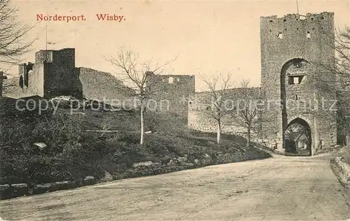 AK / Ansichtskarte Visby Norderport Stadtmauer Tor Visby
