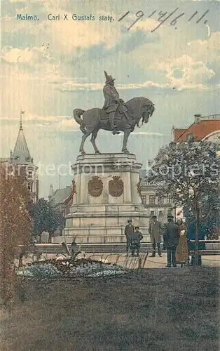 AK / Ansichtskarte Malmoe Carl X Gustafs staty Denkmal Reiterstandbild Malmoe