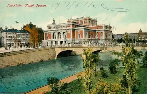 AK / Ansichtskarte Stockholm Kungl Operan Bruecke Opernhaus Stockholm