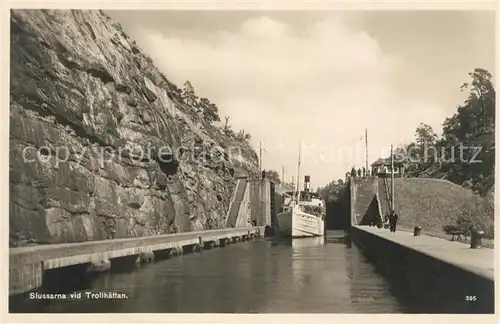 AK / Ansichtskarte Trollhaettan Slussarna Schleuse Trollhaettan