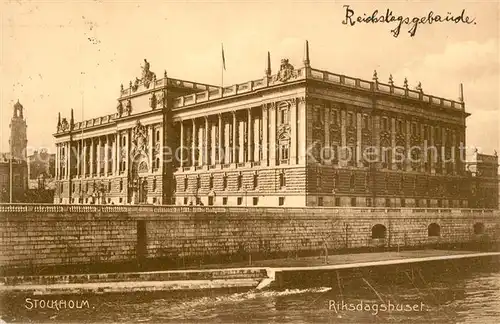 AK / Ansichtskarte Stockholm Riksdagshuset Parlament Gebaeude Stockholm