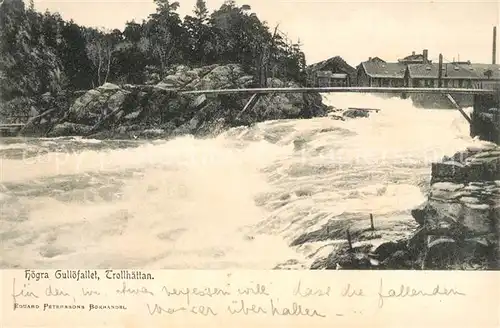 AK / Ansichtskarte Trollhaettan Hoegra Gulloefallet Wasserfaelle Trollhaettan
