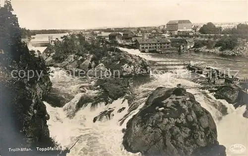 AK / Ansichtskarte Trollhaettan Toppoefallen Wasserfaelle Trollhaettan