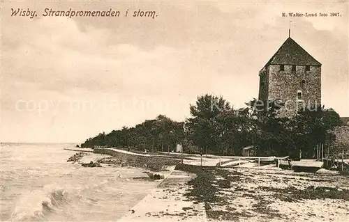 AK / Ansichtskarte Visby Strandpromenaden i storm Visby