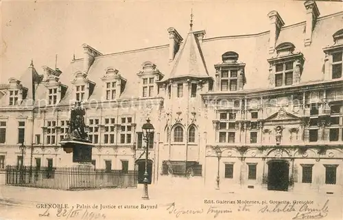 AK / Ansichtskarte Grenoble Palais de Justice et Statue Bayard Monument Grenoble