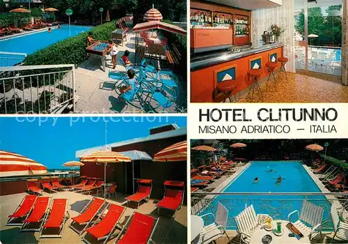 AK / Ansichtskarte Misano_Adriatico Hotel Clitunno Swimming Pool Bar Sonnenterrasse Misano Adriatico