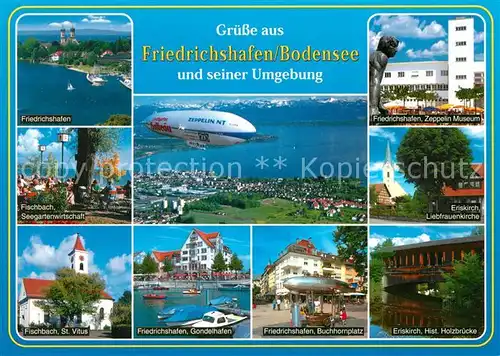 AK / Ansichtskarte Friedrichshafen_Bodensee Zppelin NT Fliegeraufnahme St. Vitus Gondelhafen Liebfrauenkirche  Friedrichshafen Bodensee