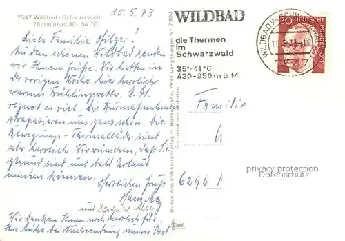 AK / Ansichtskarte Wildbad_Schwarzwald  Wildbad_Schwarzwald