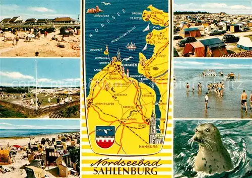 AK / Ansichtskarte Sahlenburg Seehund Strand Camping Sahlenburg