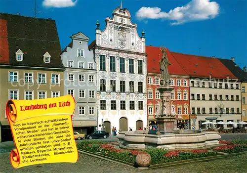 AK / Ansichtskarte Landsberg_Lech Rathaus Marienbrunnen Landsberg_Lech