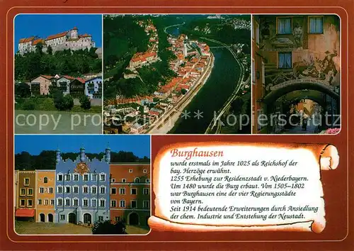 AK / Ansichtskarte Burghausen_Niederbayern Burg Fliegeraufnahme Burghausen Niederbayern