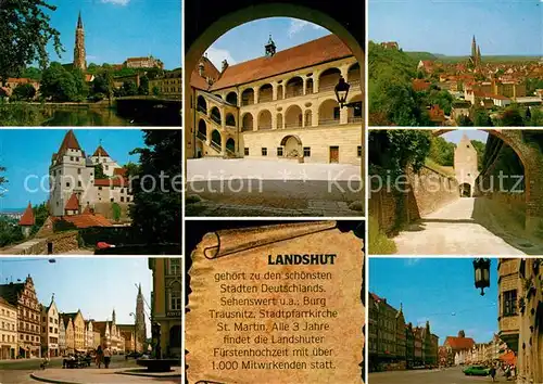 AK / Ansichtskarte Landshut_Isar Burg Trausnitz Stadtpfarrkirche St. Martin  Landshut Isar