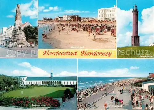 AK / Ansichtskarte Norderney_Nordseebad Leuchtturm Denkmal Kurhausplatz Norderney_Nordseebad